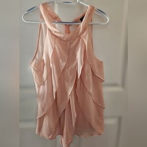 Fluttery Pink Chiffon Sleeveless Top Blouse​​​​
